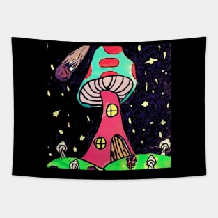 Mushroom Space House Tapestry