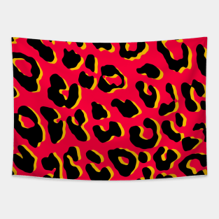 Leopard Print Red Tapestry