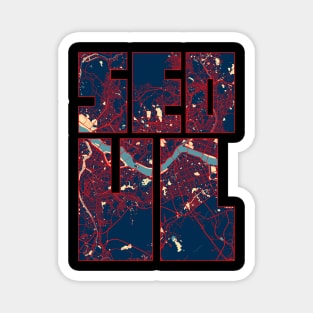 Seoul, South Korea City Map Typography - Hope Magnet