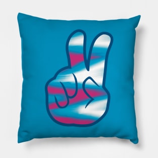 Peace Hand Sign Tie Dye Pillow