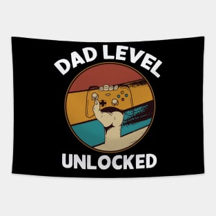 Funny New Dad Level Unlocked Tapestry