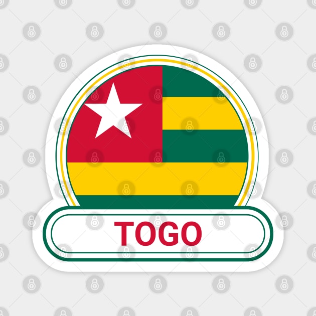 Togo Country Badge - Togo Flag Magnet by Yesteeyear