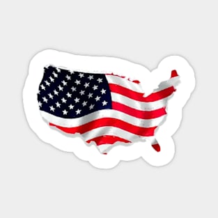 American Flag Map Magnet