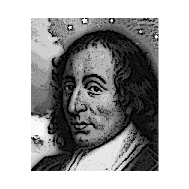 Blaise Pascal Black And White Portrait | Blaise Pascal Artwork by JustLit