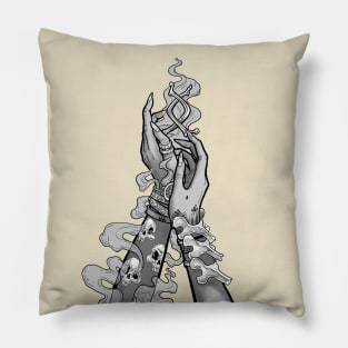 Hands of the Witch. Gray tones Pillow