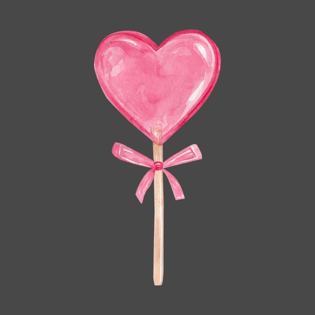 Pink heart lollipop by DreamLoudArt