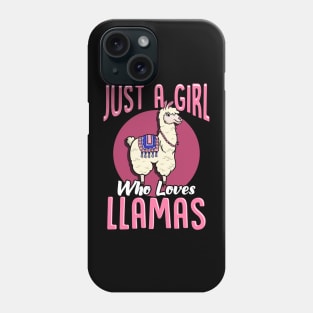 Cute Just A Girl Who Loves Llamas Cute Fluffy Lama Phone Case