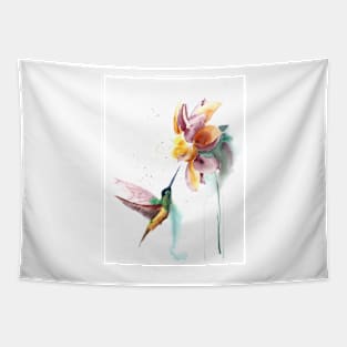 Hummgingbird and flower Tapestry