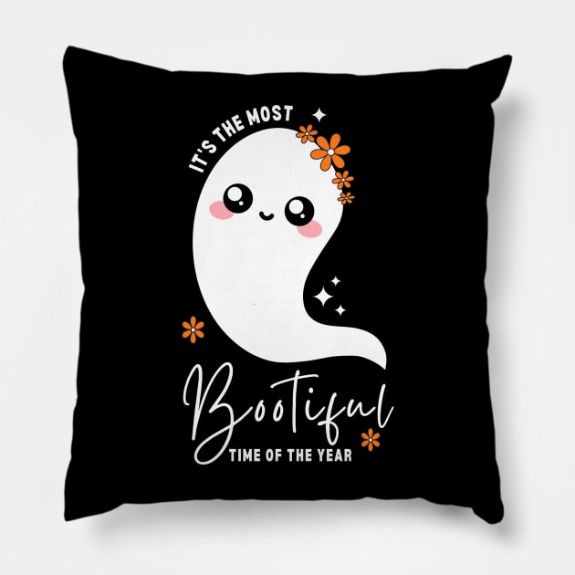 It's the Most Bootiful Time of the Year Pillow by Auraya Studio