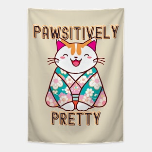 Pawsitively pretty cat Tapestry