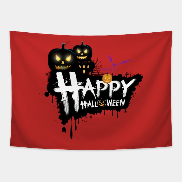 Happy Halloween Jack'o'Lanterns Tapestry by uppermosteN