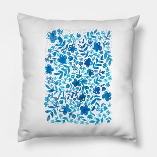 Indigo Floral Blue pattern Pillow