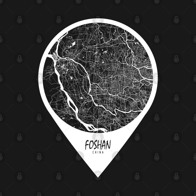 Foshan, Guangdong, China City Map - Travel Pin by deMAP Studio