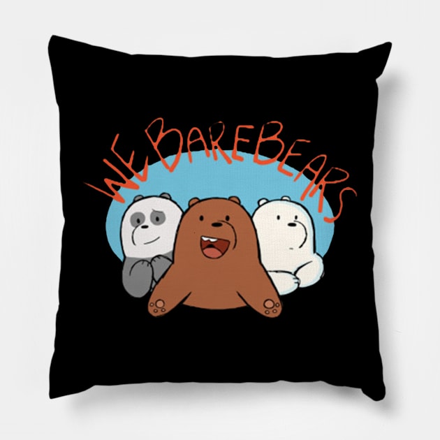 We Bare Bears Pillow by positive_negativeart