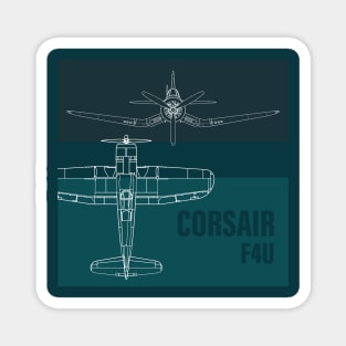 F4U Corsair: Iconic Warbird in blueprint Magnet