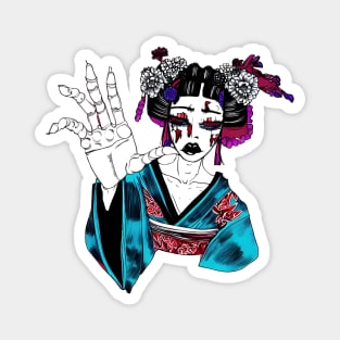 Weird Japanese Geisha, Weirdcore Drawing Magnet