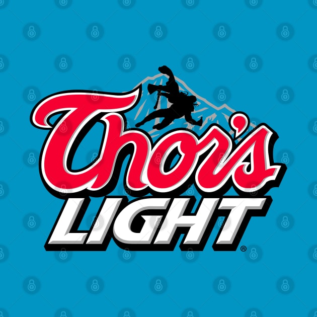 Funny Drunk Superhero God Of Thunder Inspired Beer Logo Parody by BoggsNicolas