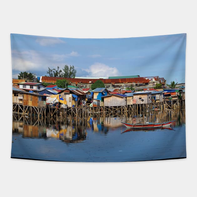 Stilt houses Tapestry by likbatonboot