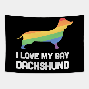 Dachshund - Funny Gay Dog LGBT Pride Tapestry