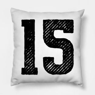 Rough Number 15 Pillow