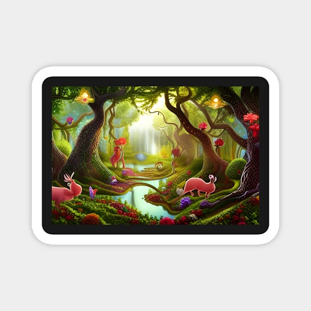 Surreal magic forest Magnet by FineArtworld7