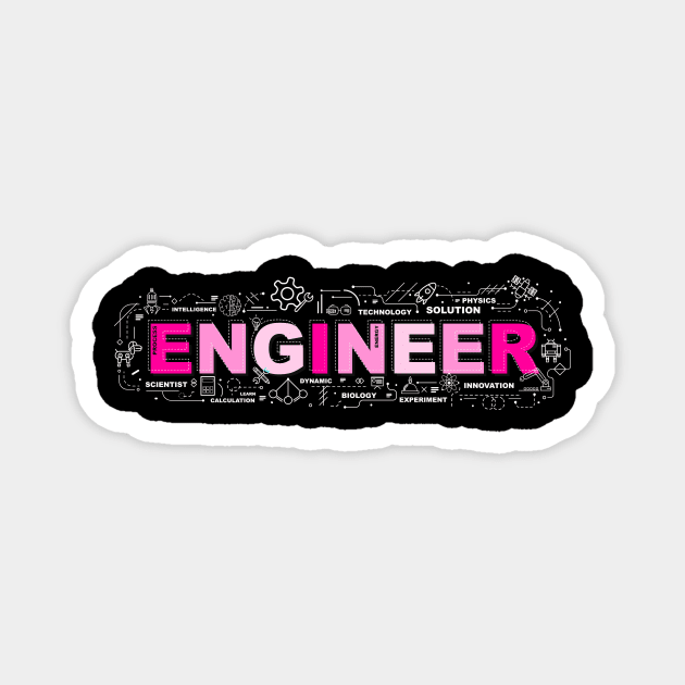 Women Female Engineer Engineering Magnet by letnothingstopyou