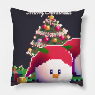 A ducks next to a christmas tree Pillow