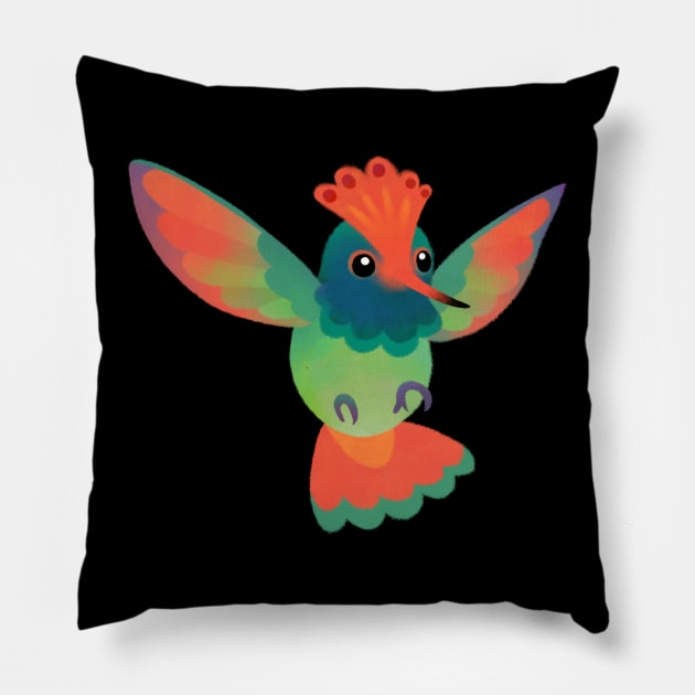 Rufous-crested coquette Pillow by pikaole