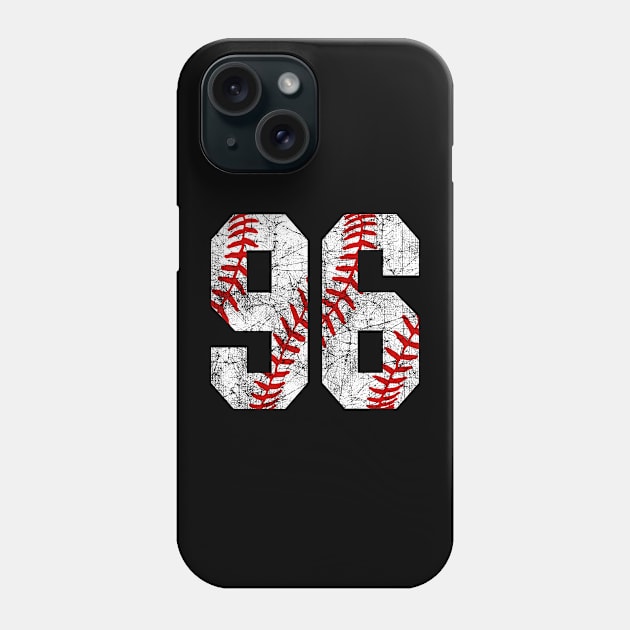 Vintage #96 Baseball Laces Baseball Mom Jersey Love Baseball Phone Case by TeeCreations