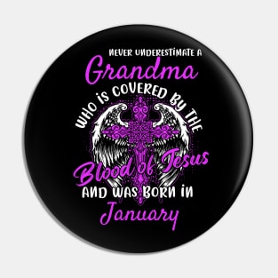 Christian Grandma who was Born in January Birthday Faith Gift Pin