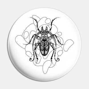 Print with Ornate Exotic Beetle Pin