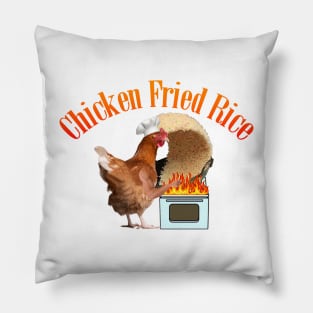 Chicken Fried Rice Rooster Chef Meme Pillow