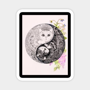 Yin Yang cats Magnet