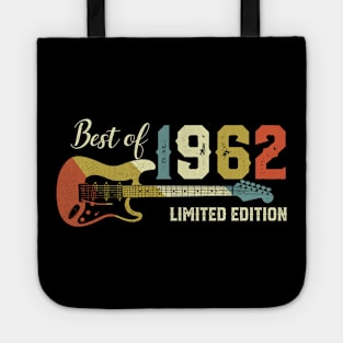 60th birthday gifts for men women Guitar Lover Born in 1962 Tote