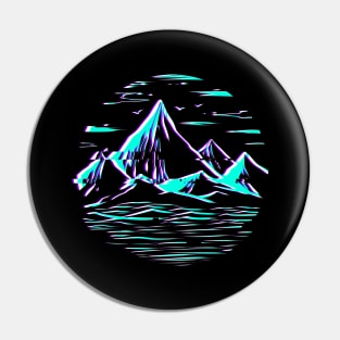 Retro Glitch Vaporwave Hiking Camping Pin