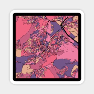 Stuttgart Map Pattern in Purple & Pink Magnet