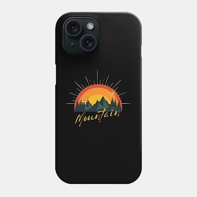 Radiant Mountain Dawn: A Semicircle of Sunrise Colors Phone Case by Teeeshirt