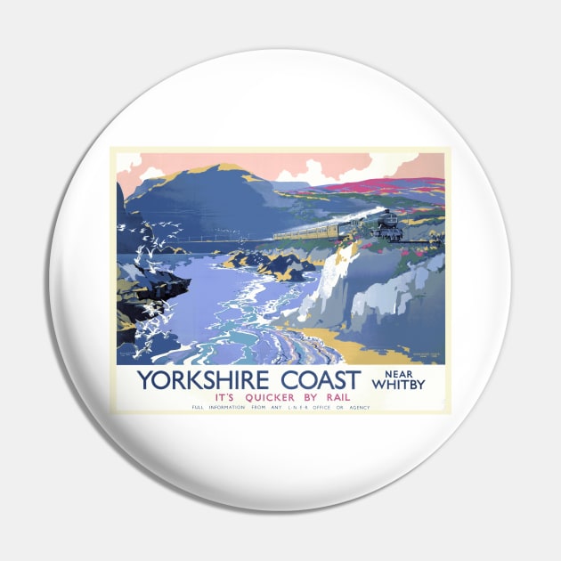 Vintage British Travel Poster: The Yorkshire Coast, Near Whitby Pin by Naves