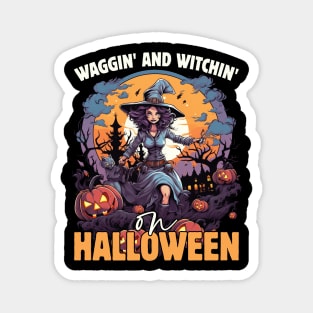 Waggin' & Witchin' Dog on Halloween Magnet