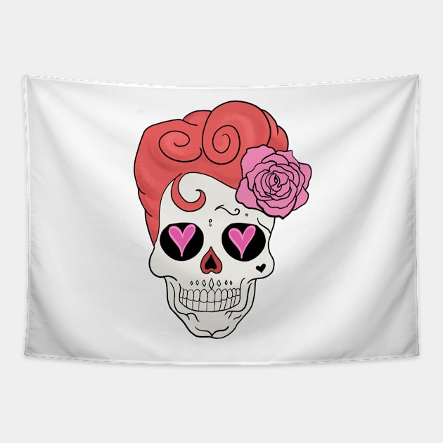 Mexican Skull Dia de los muertos Day of the dead Tapestry by Mesyo