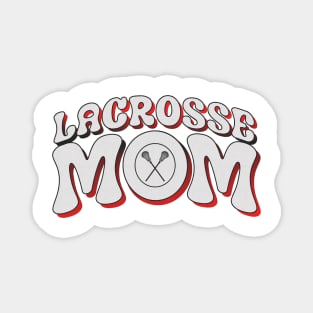 Lacrosse Mom Halftone Retro Magnet