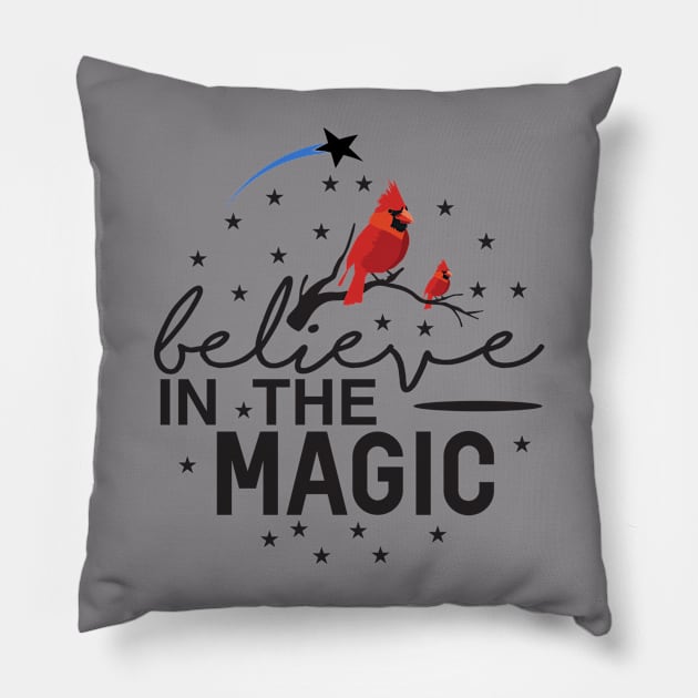 Believe in the Magic Cardinal Pillow by SWITPaintMixers