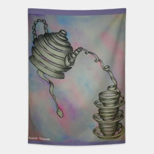 Wrapped Teacups Tapestry