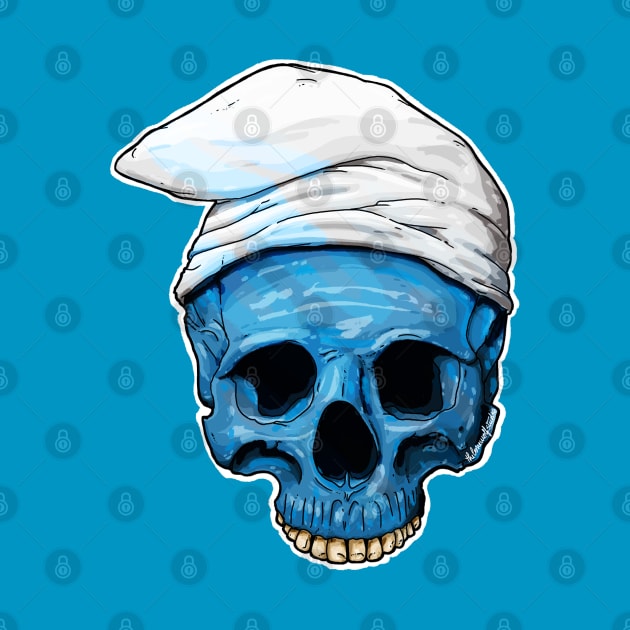 Smurf Skull by TheLoneWolfStudio