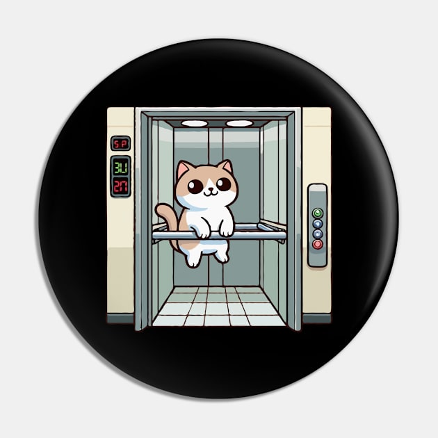 Cat Using Elevator Pin by MoDesigns22 