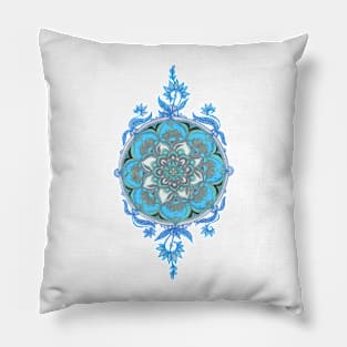 Mint Green, Blue & Aqua Super Boho Medallions Pillow