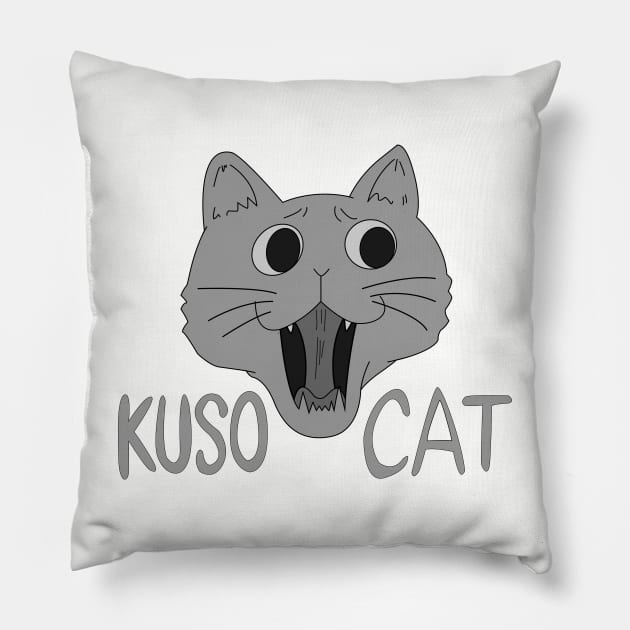 Kuso Cat Pillow by TRYorDIE