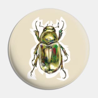 Golden Scarab Beetle Pin