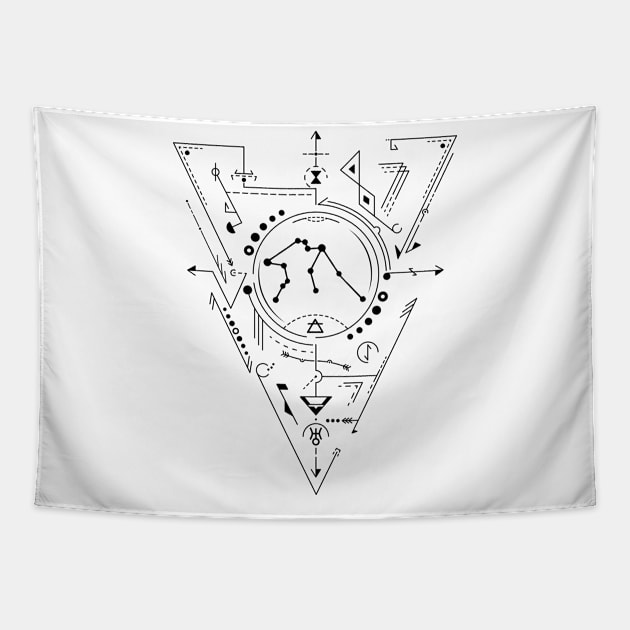 Aquarius Zodiac Sign Tapestry by CelestialStudio