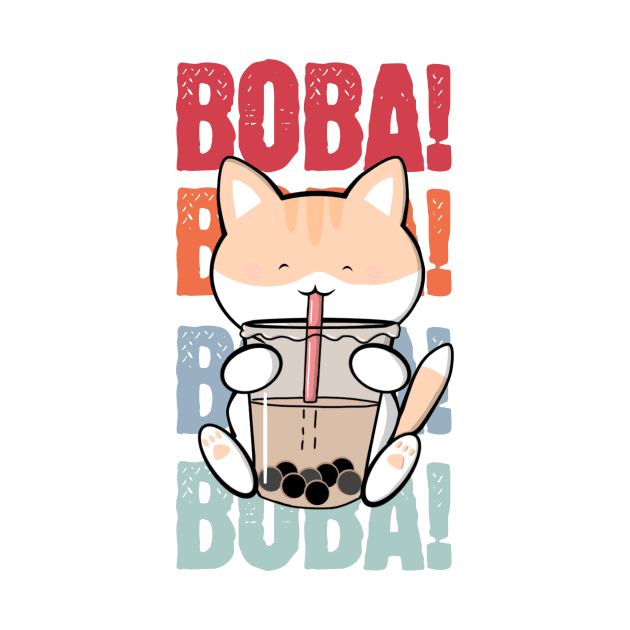 Kawaii Cat Drinking Boba by Bucky Creative